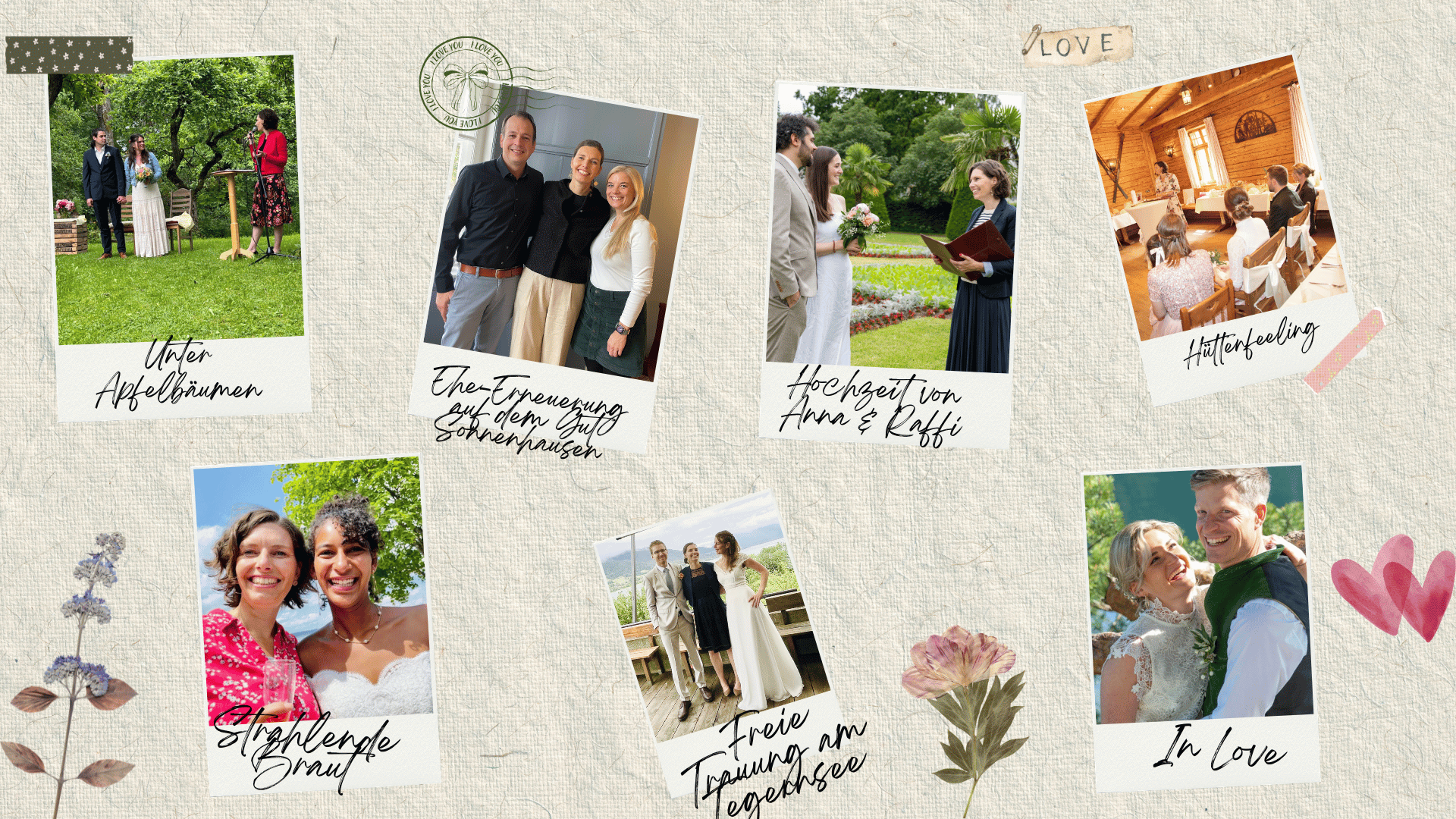 Impressionen von freien Trauungen und Hochzeiten
